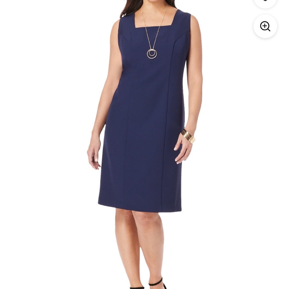Jessica London Navy Sleeveless Sheath Dress Plus 24W NWOT Classic Workwear